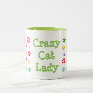 Crazy Cat Dam Tassavtryck Design Coffee Mugg