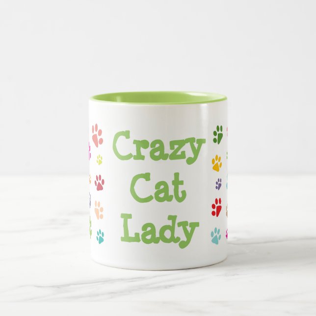Crazy Cat Dam Tassavtryck Design Coffee Mugg (Center)