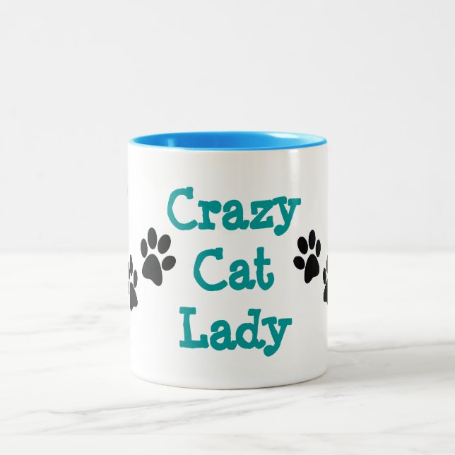 Crazy Cat Dam Tassavtryck Design Coffee Mugg (Center)