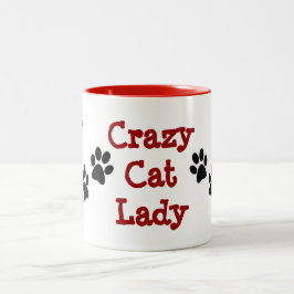 Crazy Cat Dam Tassavtryck Design Coffee Mugg