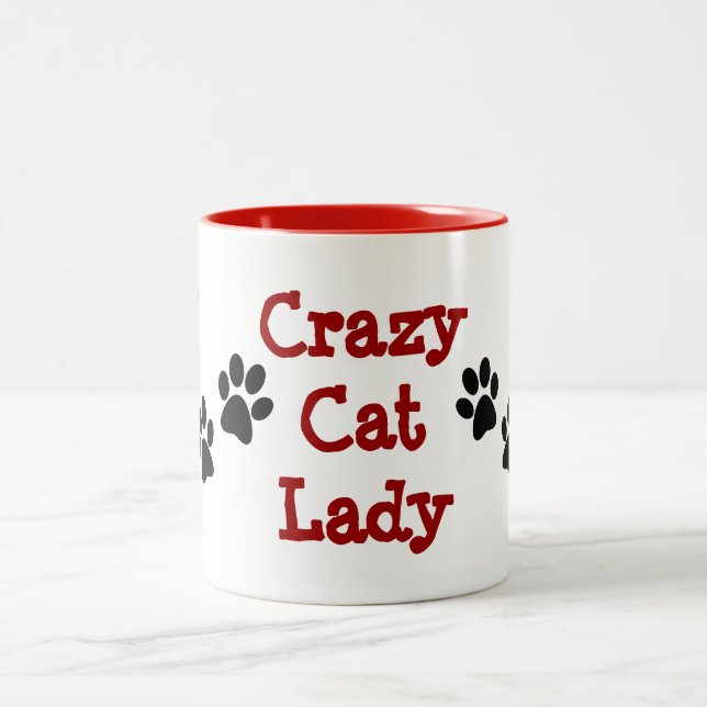 Crazy Cat Dam Tassavtryck Design Coffee Mugg (Center)