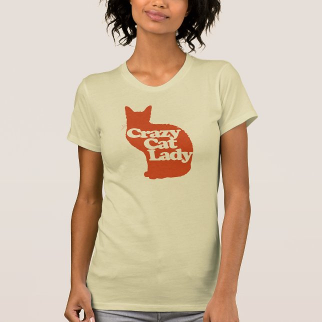 Crazy cat dam tee shirt (Framsida)