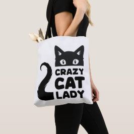 Crazy Cat Dam Tote Bag Tygkasse