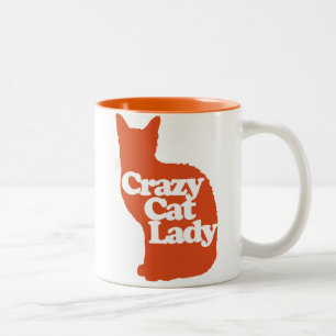 Crazy cat dam Två-Tonad mugg