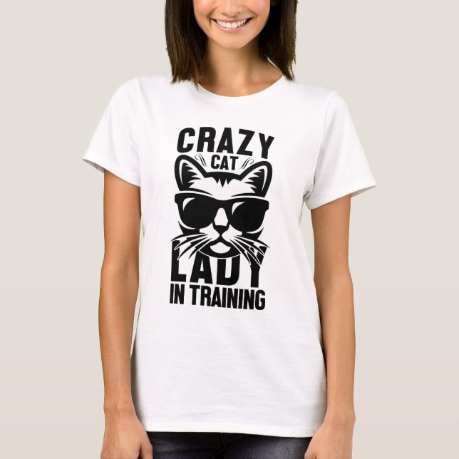 Crazy Cat Dam under träning T Shirt (Framsida)