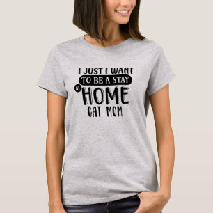 Crazy Cat Dam Vistelse hemma Cat Mamma Humor T Shirt