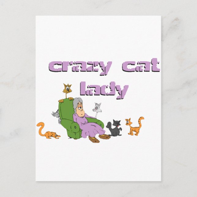 Crazy Cat Dam Vykort (Framsida)