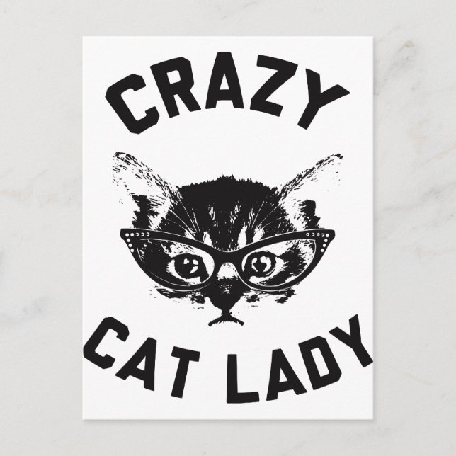 Crazy Cat Dam Vykort (Framsida)