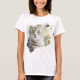 Crazy Cat Design T Shirt