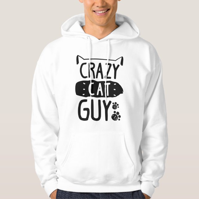 Crazy Cat Guy Hoodie (Framsida)