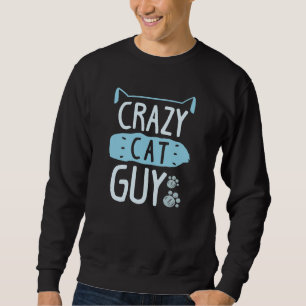 Crazy Cat Guy Lång Ärmad Tröja
