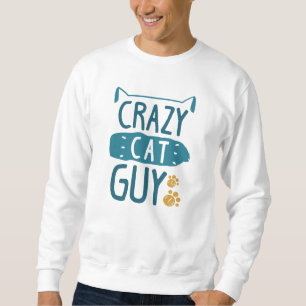 Crazy Cat Guy Lång Ärmad Tröja