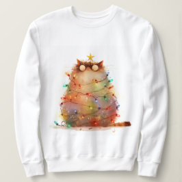 Crazy Cat i julklapp Ljus Lusnykatt T Shirt