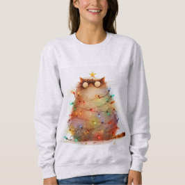 Crazy Cat i julklapp Ljus Lusnykatt T Shirt