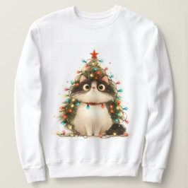 Crazy Cat i julklapp Ljus Lusnykatt T Shirt
