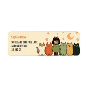 Crazy Cat Lady Cute Felines Returadress Etikett