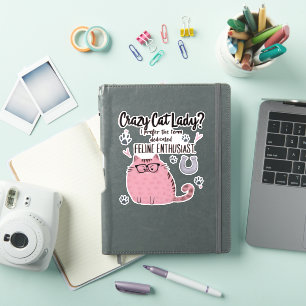 Crazy Cat Lady? Roligt kattälskarepresent Klistermärken