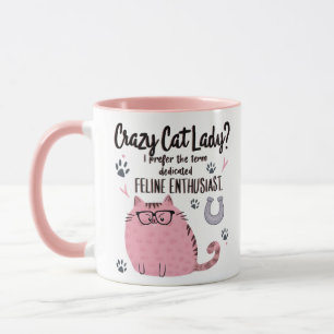 Crazy Cat Lady? Roligt present till kattälskare Mugg