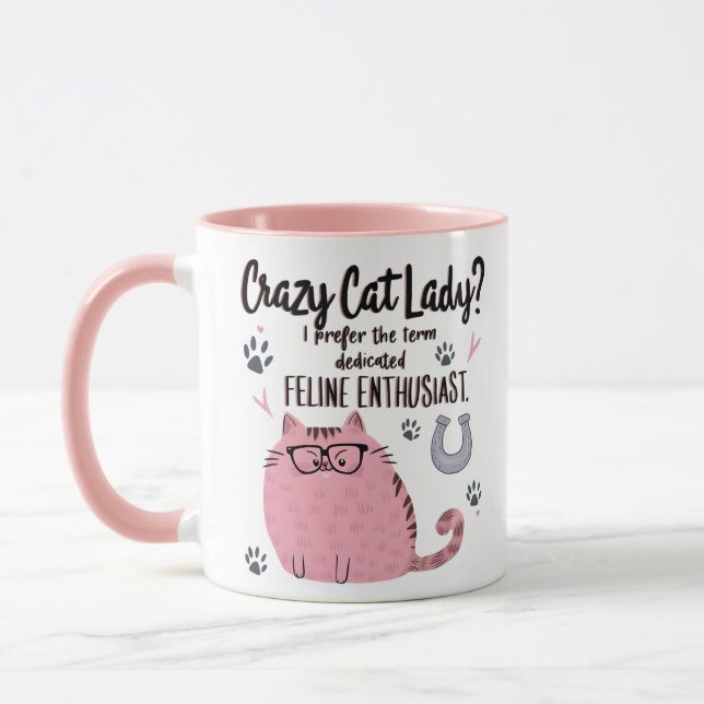 Crazy Cat Lady? Roligt present till kattälskare  Mugg (Vänster)