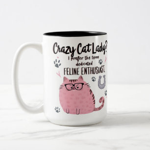Crazy Cat Lady? Roligt present till kattälskare Två-Tonad Mugg