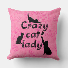 Crazy Cat Lady söta små kattungar Mönster i rosa Kudde