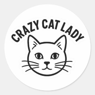 Crazy Cat Lady Sticker – Bold & Whiskered Attitude Runt Klistermärke