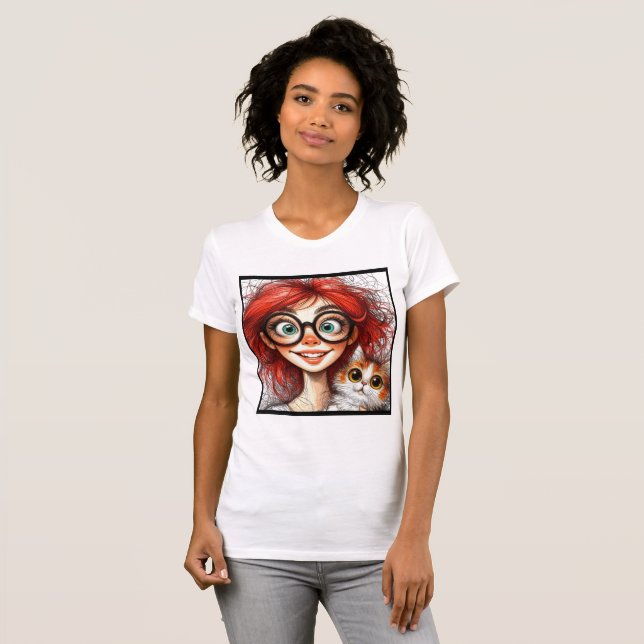 Crazy Cat Lady  T Shirt (Hel framsida)