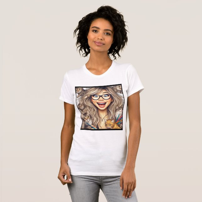 Crazy Cat Lady  T Shirt (Hel framsida)