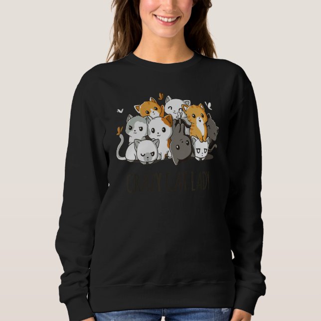 Crazy Cat Lady Team Cat Butterfly Smile Tee (Framsida)