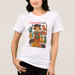 Crazy Cat Lady Tröja - Kattälskare Design T-shirt