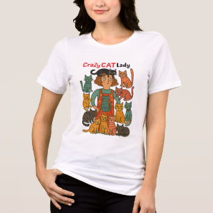 Crazy Cat Lady Tröja - Kattälskare Design T-shirt