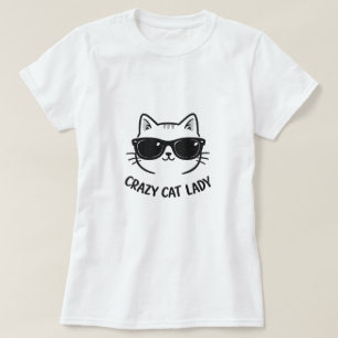 Crazy Cat Lady Tröja med Solglasögon Katt