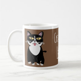 Crazy Cat Latte Funny Kattunge Slogan Tecknad Kaffemugg