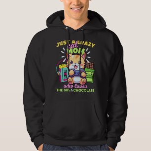 Crazy Cat Mamma som Kärlek Gaming Cats Chocolate o Hoodie