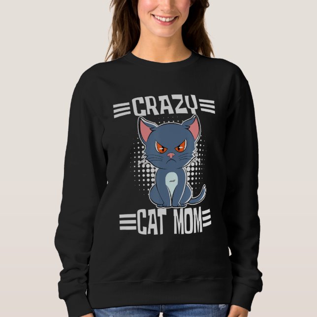 Crazy Cat Mamma T Shirt (Framsida)