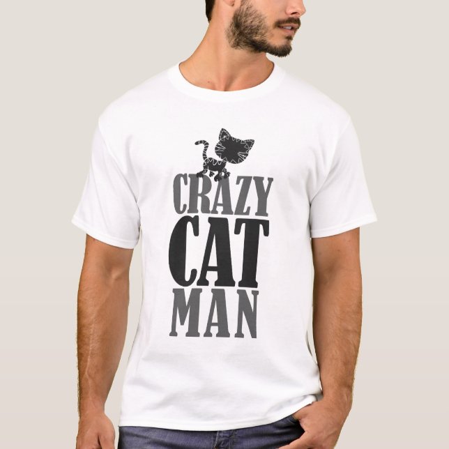 Crazy Cat Man T-shirt (Framsida)