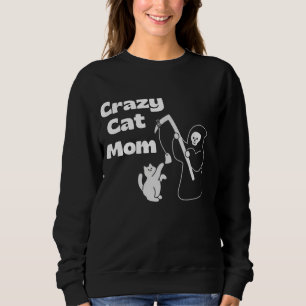 Crazy Cat Mom T-Shirt – Roligt Present åt Kattälsk
