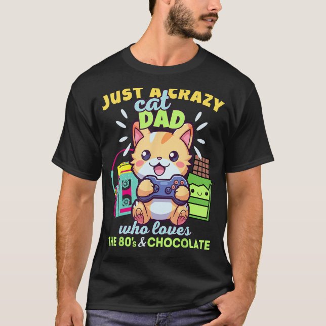 Crazy Cat Pappa som Kärlek Gaming Cats Chocolate o T Shirt (Framsida)