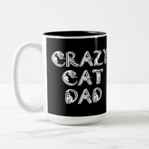Crazy Cat Pappa White Logotyp Två-Tonad Mugg