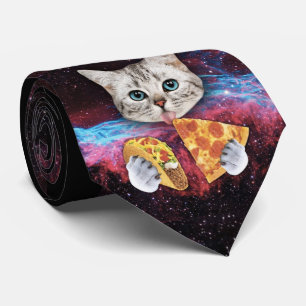 Crazy Cat Taco Pizza Space Tie Slips