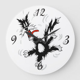 Crazy Cat Wall Clock Stor Klocka