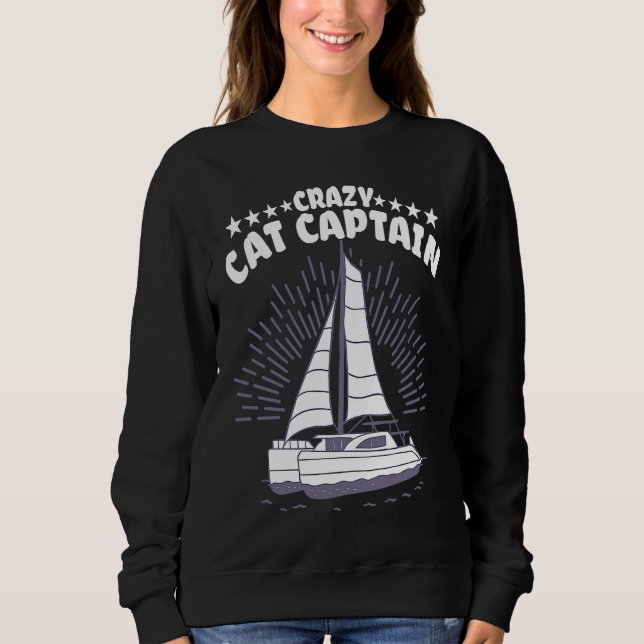 Crazy Catamaran Captain Sailing Sailor  2 T Shirt (Framsida)