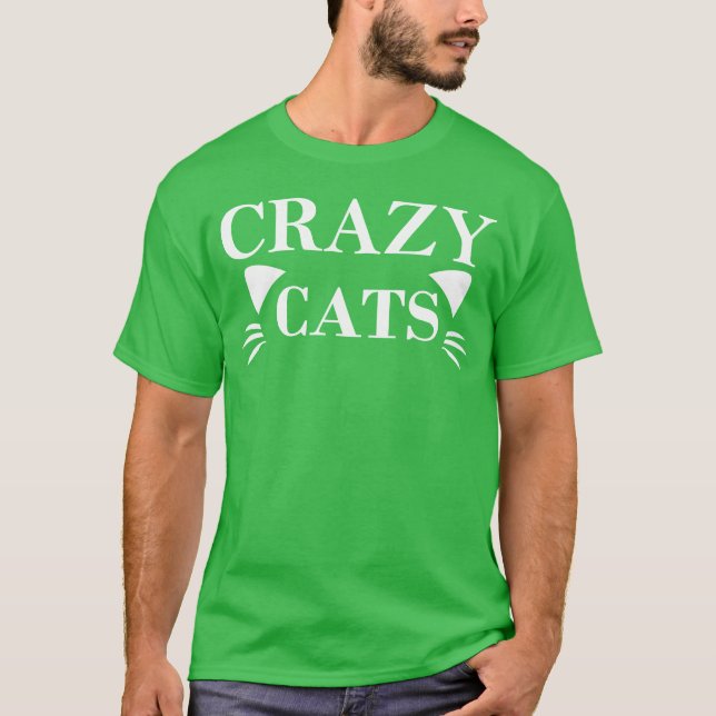 Crazy Cats retro T Shirt (Framsida)