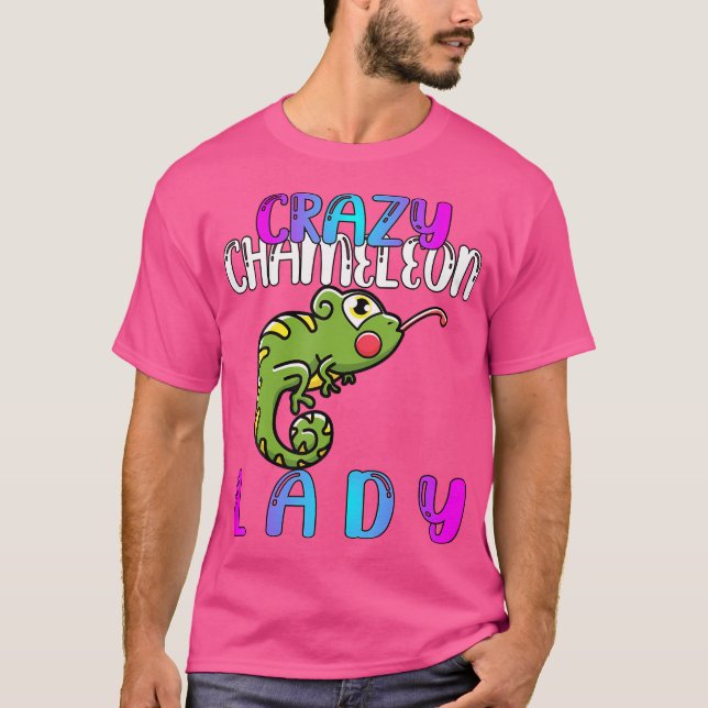 Crazy Chameleon Dam T Shirt (Framsida)
