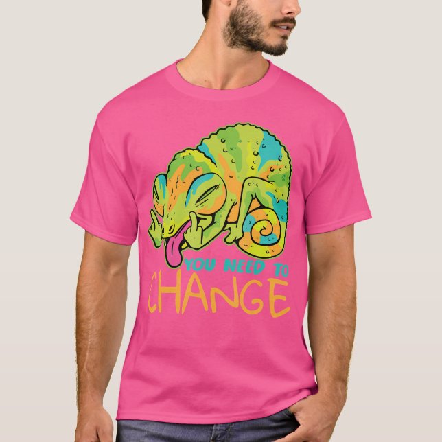 Crazy Chameleon I Lizard I Chameleon T Shirt (Framsida)