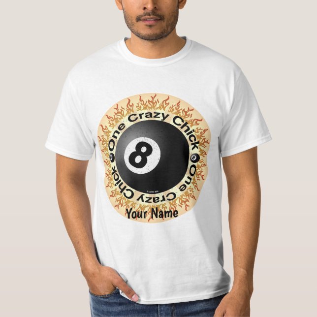 Crazy Chick Eightball T Shirt (Framsida)