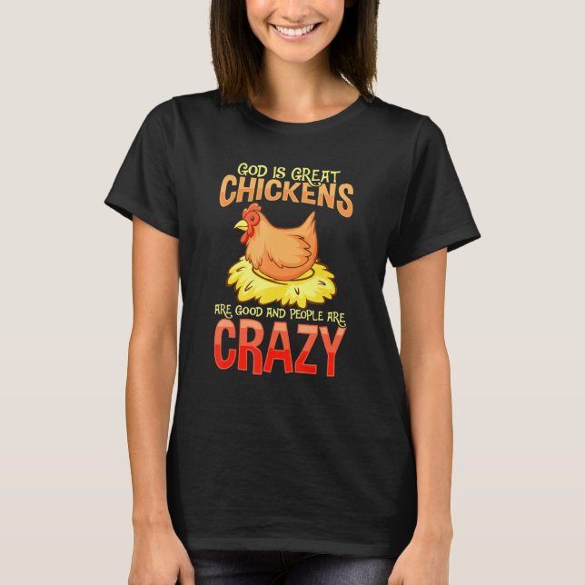 Crazy Chicken Älskare Hen Humor T Shirt (Framsida)