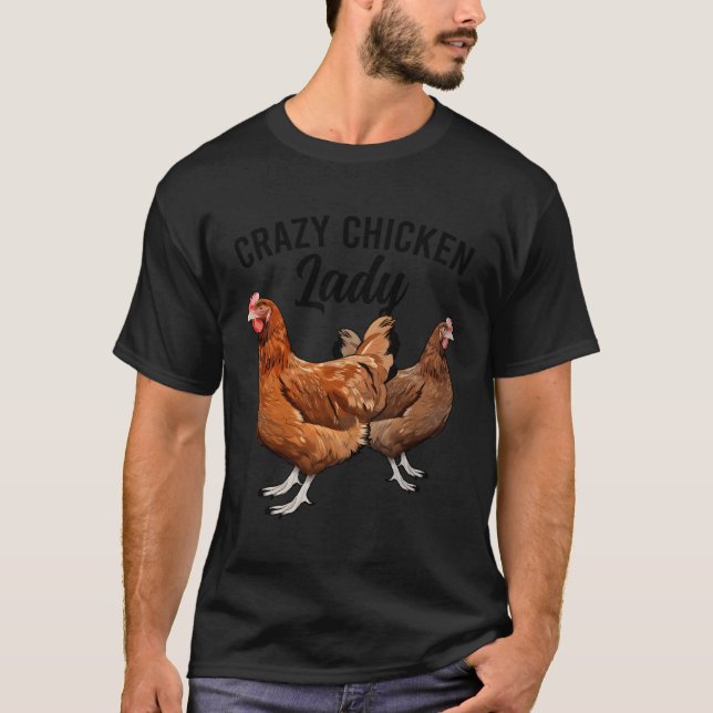 Crazy Chicken Dam Chicken Owner Chicken Mamma Chic T Shirt (Framsida)