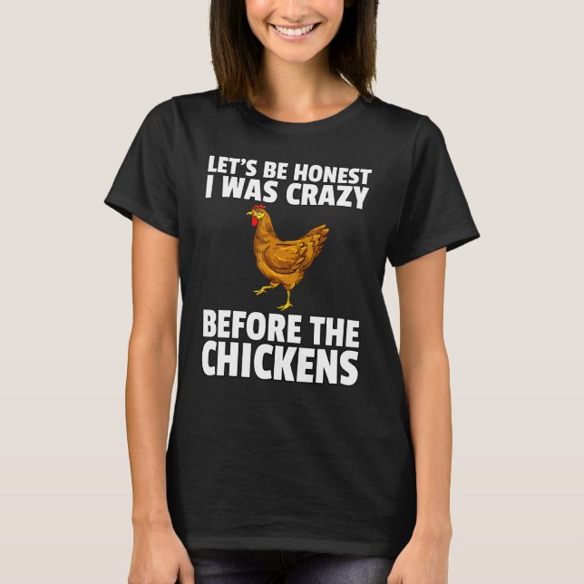 Crazy Chicken Dam Farmer Hens T Shirt (Framsida)
