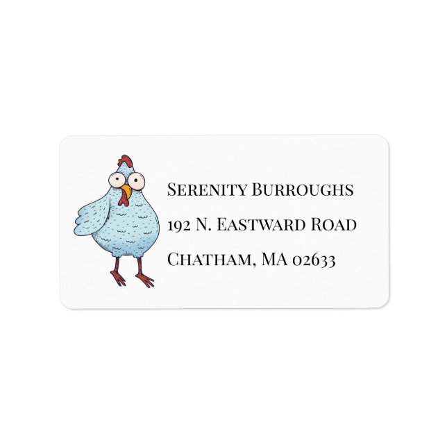 Crazy Chicken Dam Funny Hen Tupp Farm Life Adressetikett (Framsidan)